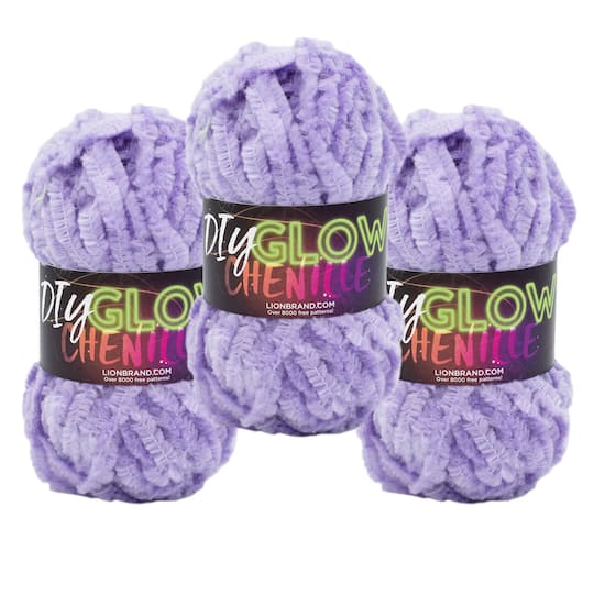 3 Pack Lion Brand® DIY Glow Chenille Yarn